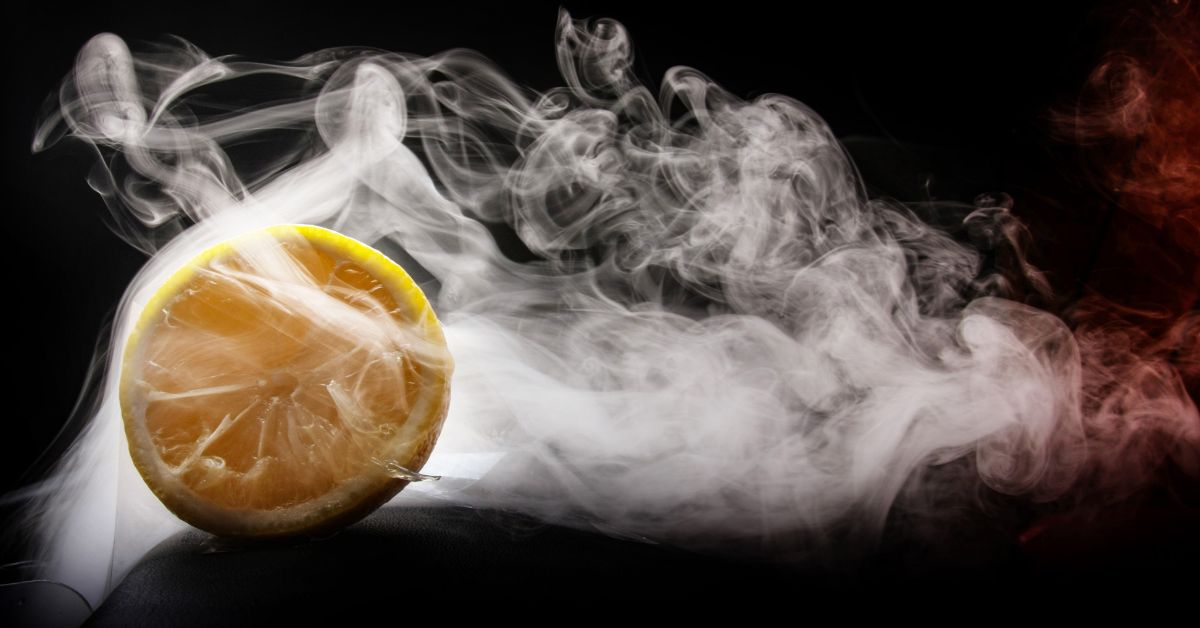 Smoking citrus fruits like lemon adds depth to both drinks and dishes.
